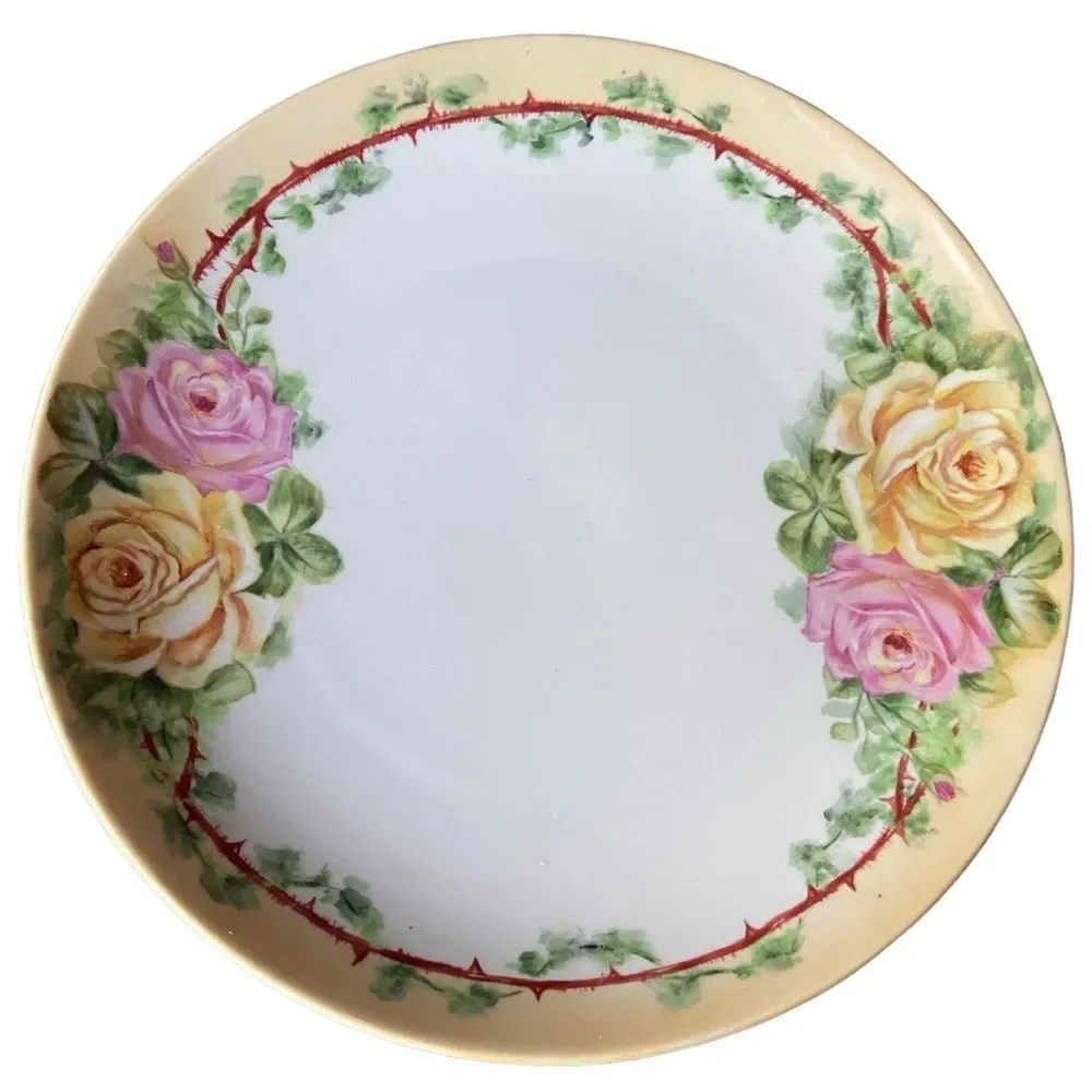 O & EG Royal Austria Handpainted Roses‎ With Thorns plate